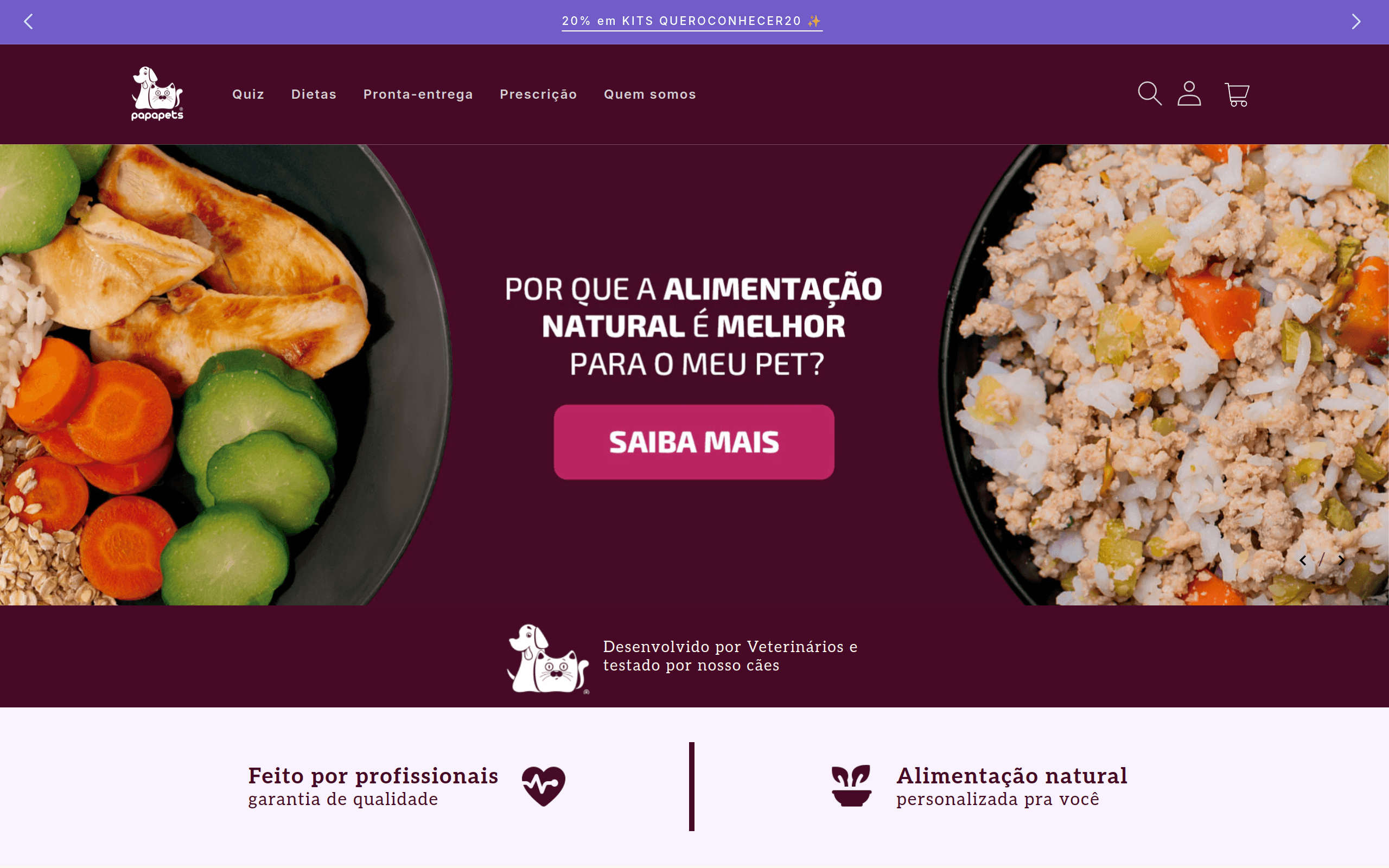 On a tight deadline, I designed and delivered a highly customized e-commerce platform that sets a new standard in the Brazilian market. This project features a cutting-edge pet food quiz powered by an advanced algorithm to personalize diet recommendations, a smart portion calculator that updates carts in real-time, and sophisticated product page customizations including quantity and shipping restrictions. 

 Additionally, I integrated the platform with the client's Bling ERP system, automating operations and enhancing efficiency. This project showcases innovative features and a user-focused design, elevating the e-commerce experience.